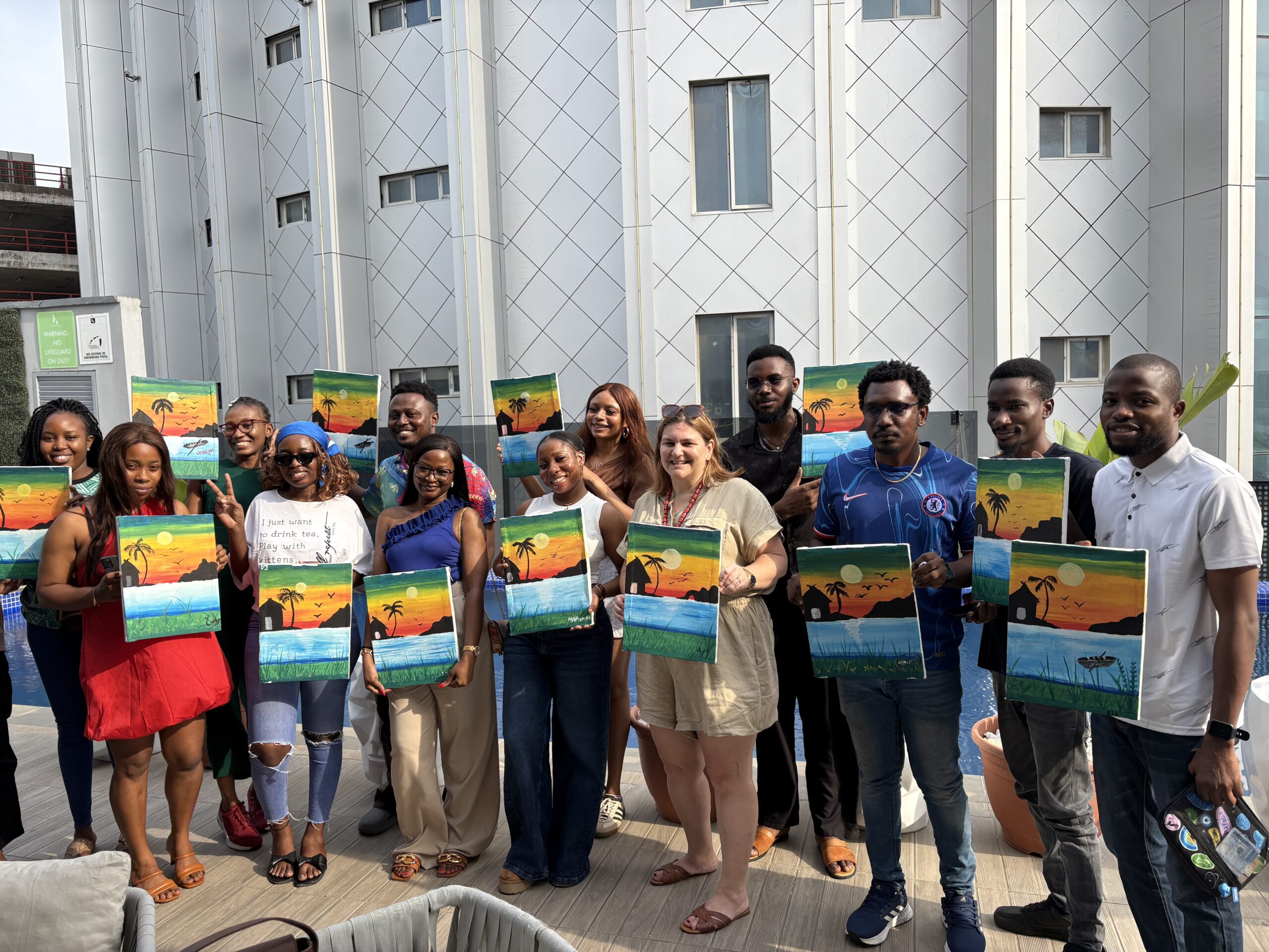 Nigerian Team after paint and sip